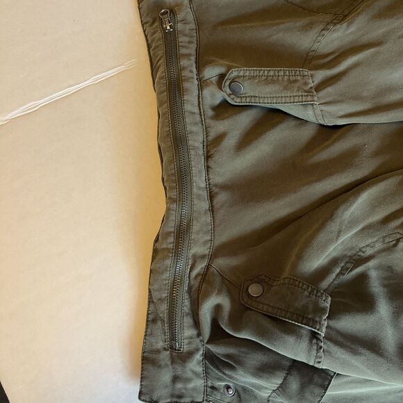 GH Bass Co Utility Military Jacket Women’s L Army Green Full Zip Snap Chore READ - Picture 14 of 16